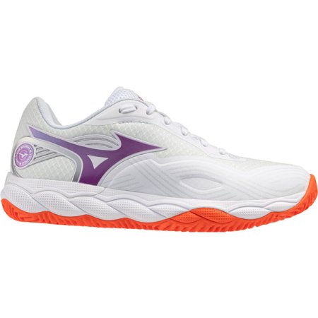 Mizuno Wave Enforce Court 2 Clay Dames - Wit/Oranje/Paars