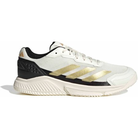 adidas Courtquick Padel Heren - Wit/Zwart/Goud