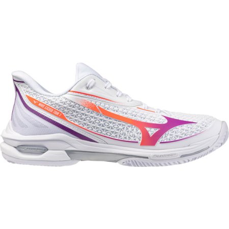 Mizuno Wave Exceed Tour 7 Clay Dames - Wit/Oranje/Paars