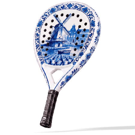 Matchu Sports Padel Racket – Delfts Blauw - Delfts Blauwe stijl - Delfts Blauw / Blauw-Wit - 3K Carbon