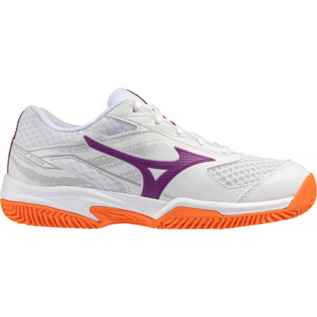Mizuno Break Shot 5 Clay Dames - Wit/Oranje/Paars