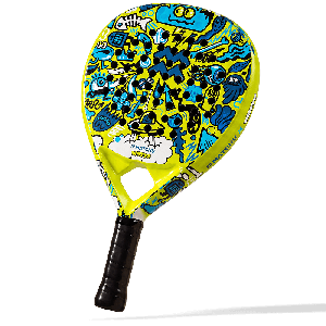 Matchu Sports WOTTO - 3k Carbon Druppel Padel Racket - Groen, geel, blauw en wit - 100% 3K carbon
