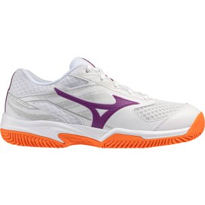 Mizuno Break Shot 5 Clay Dames - Wit/Oranje/Paars